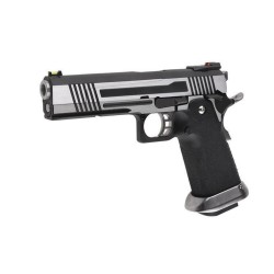 AW Custom HX1001 "Split" High Speed Hi-Capa 5.1 Gas Blowback Pistol - Silver Two Tone