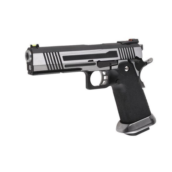 AW Custom HX1001 "Split" High Speed Hi-Capa 5.1 Gas Blowback Pistol - Silver Two Tone