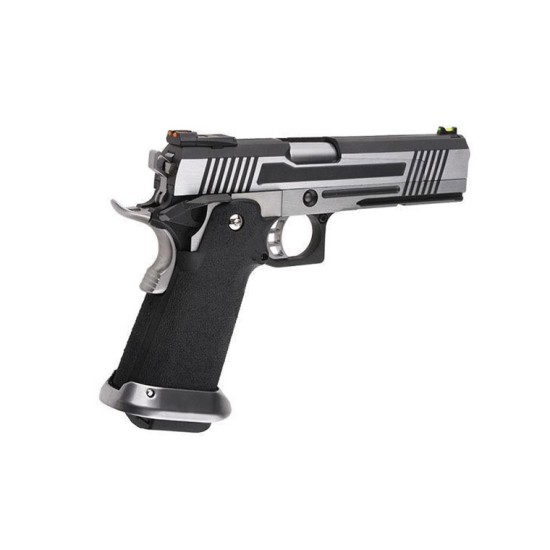 AW Custom HX1001 "Split" High Speed Hi-Capa 5.1 Gas Blowback Pistol - Silver Two Tone