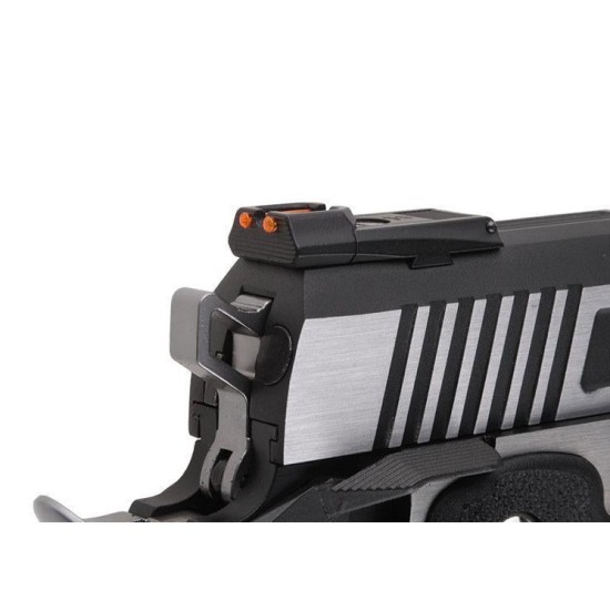 AW Custom HX1001 "Split" High Speed Hi-Capa 5.1 Gas Blowback Pistol - Silver Two Tone