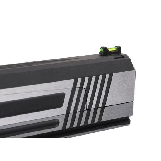 AW Custom HX1001 "Split" High Speed Hi-Capa 5.1 Gas Blowback Pistol - Silver Two Tone