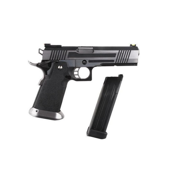 AW Custom HX1001 "Split" High Speed Hi-Capa 5.1 Gas Blowback Pistol - Silver Two Tone