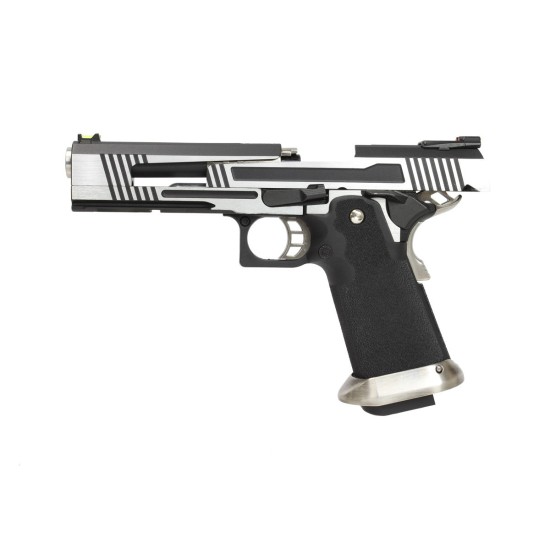 AW Custom HX1001 "Split" High Speed Hi-Capa 5.1 Gas Blowback Pistol - Silver Two Tone