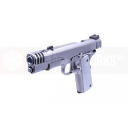 AW NE3101 Full Metal 1911 Gas Blowback Pistol with Compensator - Silver