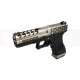 AW VX0100 G17 Metal GBB Pistol - Silver Slide, BK Grip [Hex Cut]
