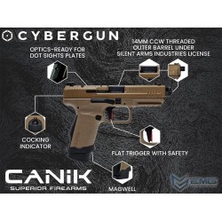 Cybergun x AW Salient Arms CANiK TP9 Elite Combat Gas Blowback Pistol - FDE