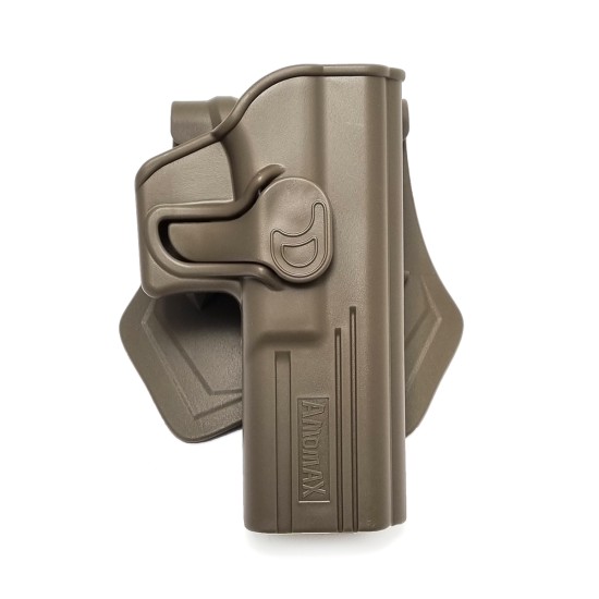 Amomax Tactical Quick Draw Holster for Real-Spec Glock 17 - Right Hand, FDE