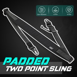 Amomax DS04 Quick Adjustable Padded Two Point Sling with HK Style Clips - CB