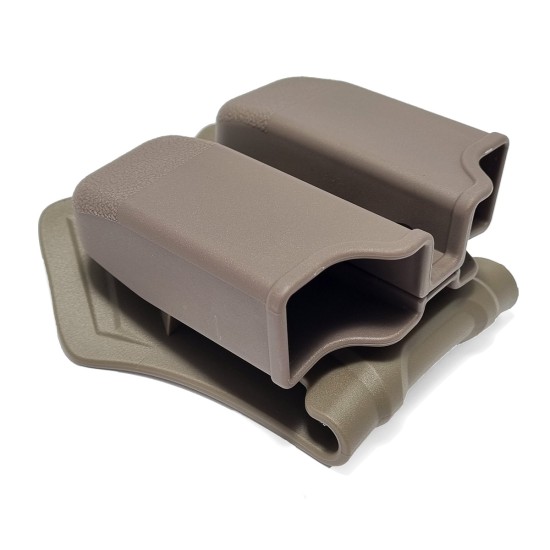 Amomax Tactical Double Magazine Pouch for 9mm Glock Mags - FDE