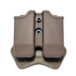 Amomax Tactical Double Magazine Pouch for 9mm Glock Mags - FDE