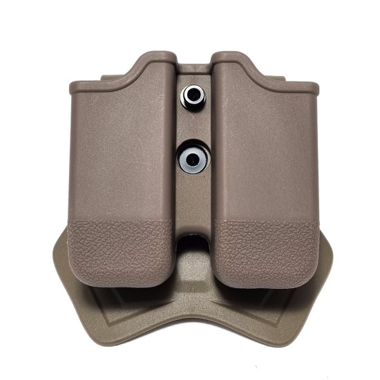 Amomax Tactical Double Magazine Pouch for 9mm Glock Mags - FDE