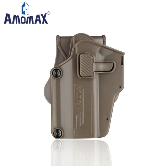 AMOMAX TACTICAL MULTI-FIT POLYMER HOLSTER - LEFT HAND, FDE