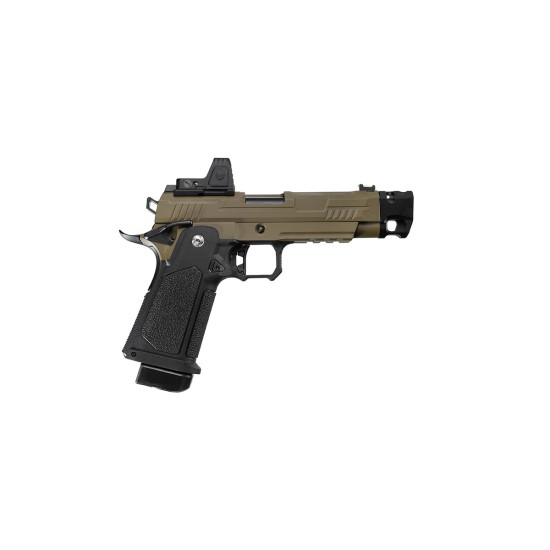 Arcturus Vanguard 4.3" OR Hi-Capa GBB Pistol with Compensator & ARS-1 Optic - Two Tone