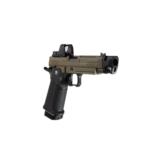 Arcturus Vanguard 4.3" OR Hi-Capa GBB Pistol with Compensator & ARS-1 Optic - Two Tone