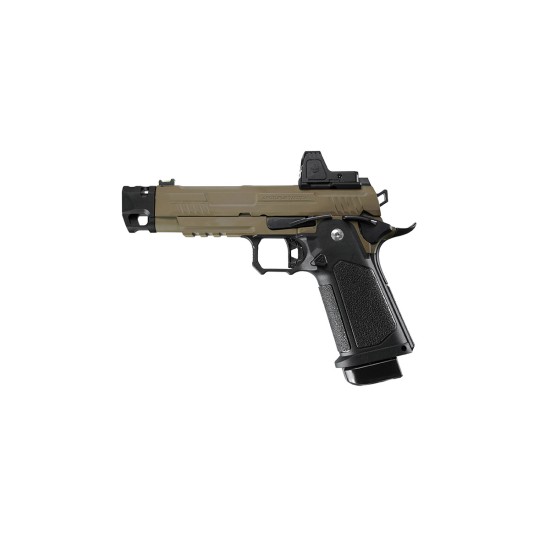 Arcturus Vanguard 4.3" OR Hi-Capa GBB Pistol with Compensator & ARS-1 Optic - Two Tone