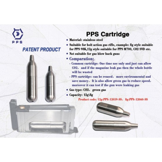 PPS REFILLABLE GAS CARTRIDGE ( 12G )