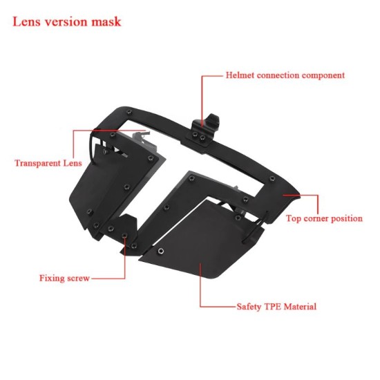 EmersonGear Iron Warrior Mask for FAST Helmets - Lens Ver, Black