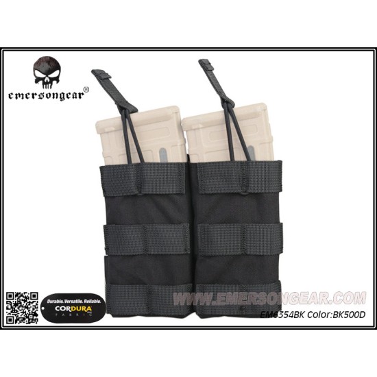 EMERSON MODULAR OPEN TOP DOUBLE MAG POUCH FOR M4 - BLACK