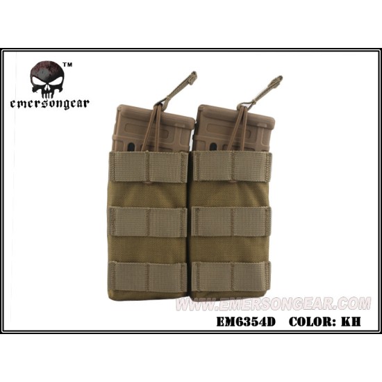EMERSON MODULAR OPEN TOP DOUBLE MAG POUCH FOR M4 - KHAKI