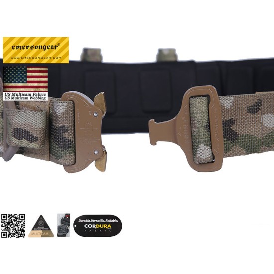 EmersonGear Cry-Style Molle Battle Belt with COBRA Buckle - Black, Medium