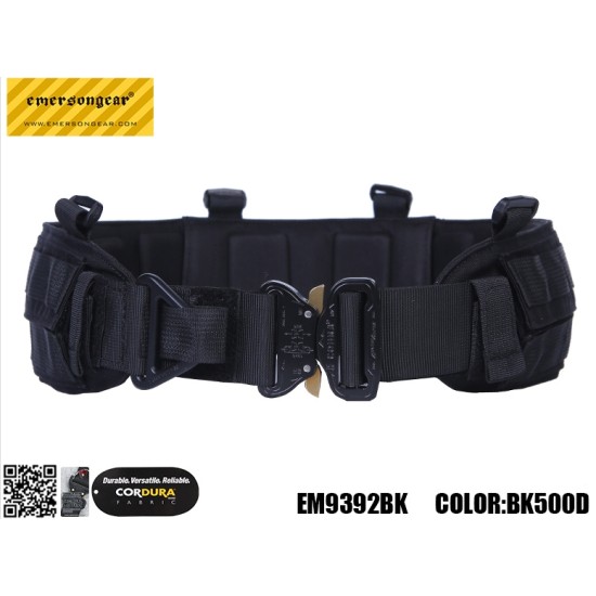 EmersonGear Cry-Style Molle Battle Belt with COBRA Buckle - Black, Medium