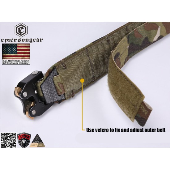 EmersonGear FC-Style "Bison" Combat Belt with COBRA Buckle - Coyote Brown, Large