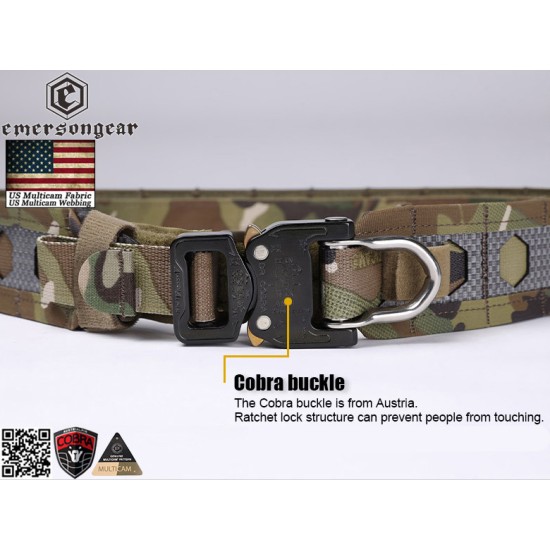 EmersonGear FC-Style "Bison" Combat Belt with COBRA Buckle - Coyote Brown, Large