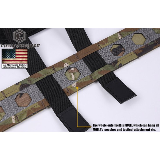 EmersonGear FC-Style "Bison" Combat Belt with COBRA Buckle - Coyote Brown, Large