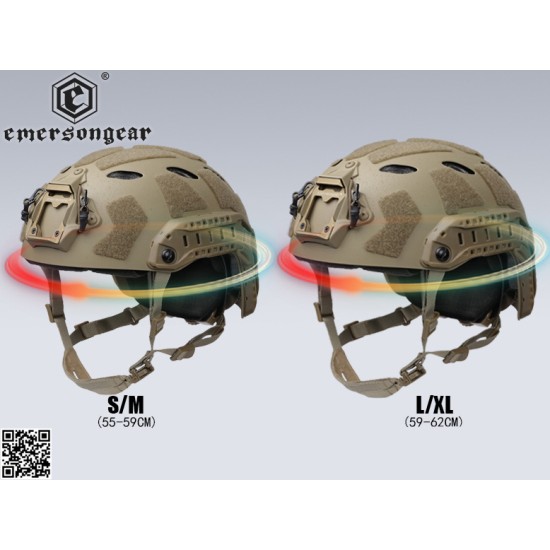 EmersonGear Fast SF Super High Cut Tactical BUMP Helmet - Ranger Green, S-M