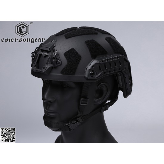 EmersonGear Fast SF Super High Cut Tactical Ballistic-Style Helmet - Black, S-M