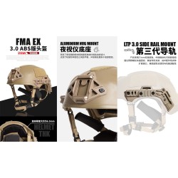 FMA EX Ballistic Style Helmet 3.0 ABS Version - L/XL, Tan