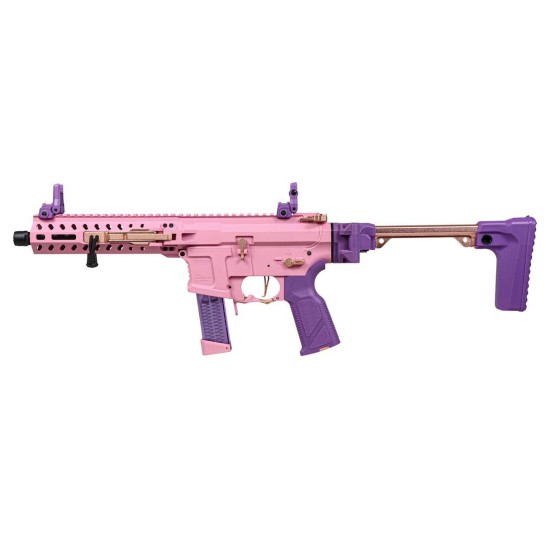 G&G FAR-9 Dual Folding Pistol Caliber Carbine AEG Rifle - Pink