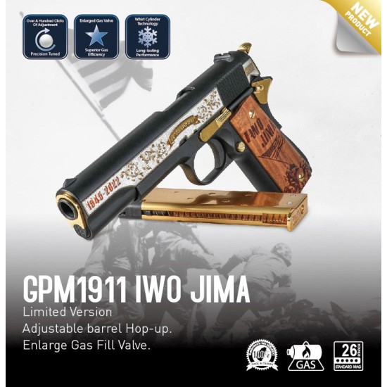 G&G GPM1911 GBB PISTOL - IWO JIMA LIMITED COLLECTION
