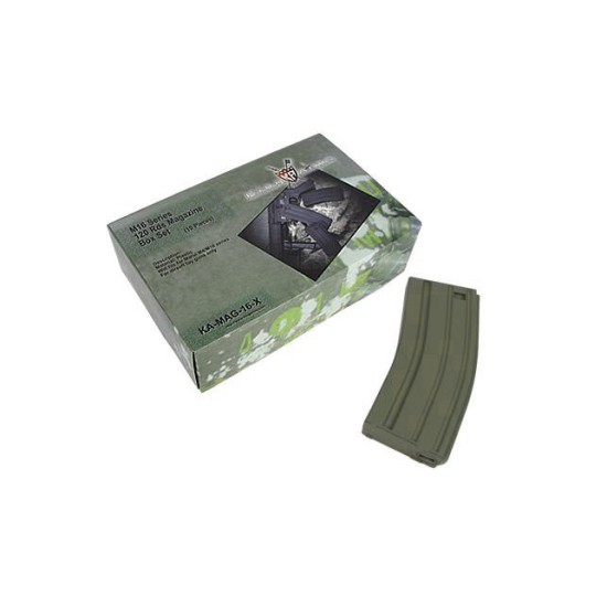 King Arms M16 120rd Mid-Cap AEG Magazine, OD - Box of 5pcs