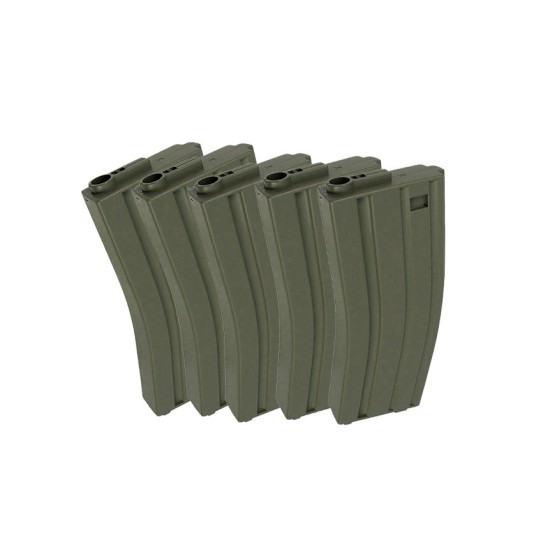 King Arms M16 120rd Mid-Cap AEG Magazine, OD - Box of 5pcs