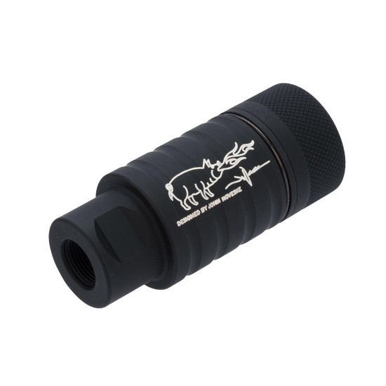 Madbull x Noveske KFH Airsoft "Flaming Pig" Amplifier Muzzle - 14mm CCW, Black