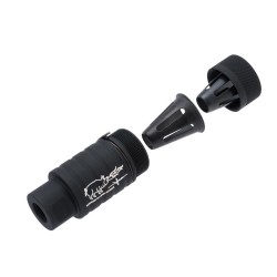 Madbull x Noveske KFH Airsoft "Flaming Pig" Amplifier Muzzle - 14mm CCW, Black