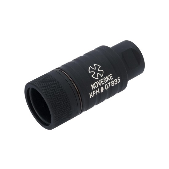Madbull x Noveske KFH Airsoft "Flaming Pig" Amplifier Muzzle - 14mm CCW, Black