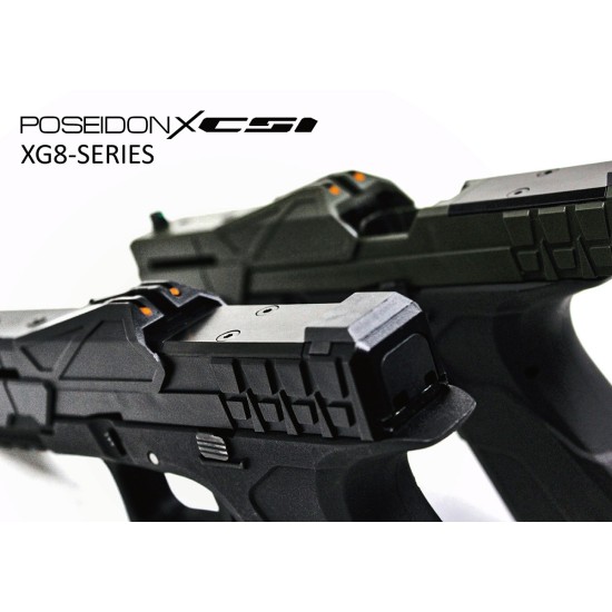 Poseidon x CSI XG-8 Split-Slide Gas Blowback Pistol - Black