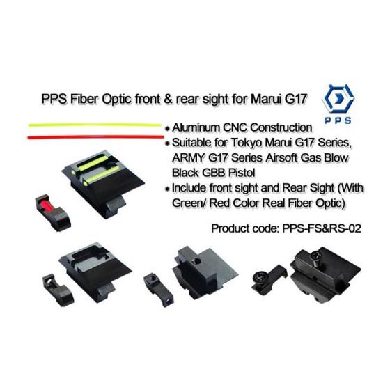 PPS TM G17 CNC Front & Rear Sight Set with Fiber Optic