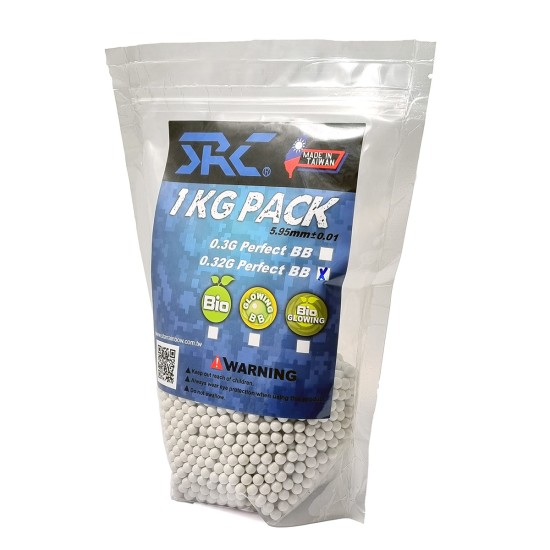 SRC 0.32G Perfect Polished White Precision BBs - 1KG Bag