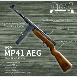 AGM SIG MP-41 Neuhausen AEG Submachine Gun with Real Wood