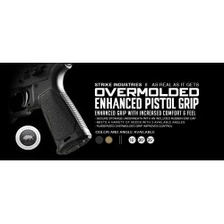 Strike Industries AR Overmolded Enhanced Pistol Grip - 25 Degree, Black