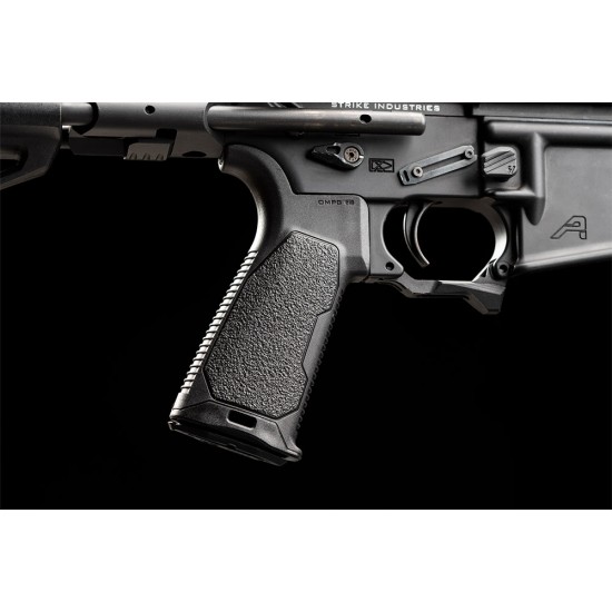 Strike Industries AR Overmolded Enhanced Pistol Grip - 25 Degree, Black