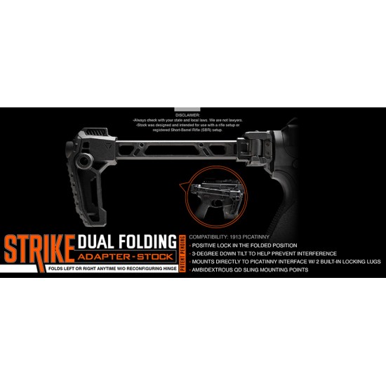 Strike Industries 1913 Dual Folding Adapter with Stock