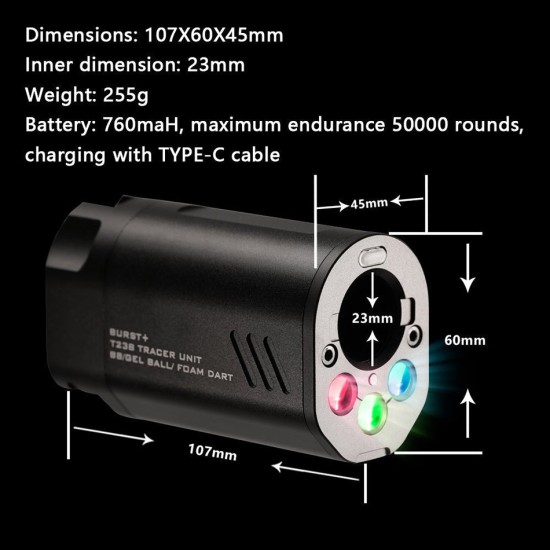 T238 Burst+ RGB Shotgun Flame Tracer Unit