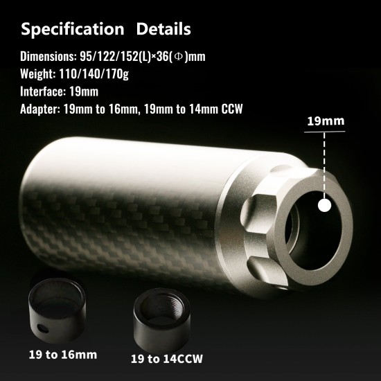 T238 Ultra Flame Tracer Unit Suppressor - 95mm