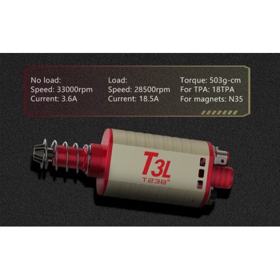 T238 T3 33K High Speed High Torque Carbon Brush Motor N35 18TPA - Long