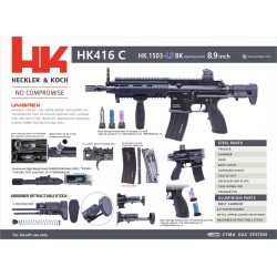 T8 SP x Umarex Heckler & Koch HK416C PDW Gas Blowback Rifle - CGS Lightning Series
