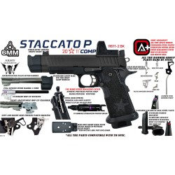 T8 SP x EMG Staccato P with Comp Gas Blowback Pistol (Army+)